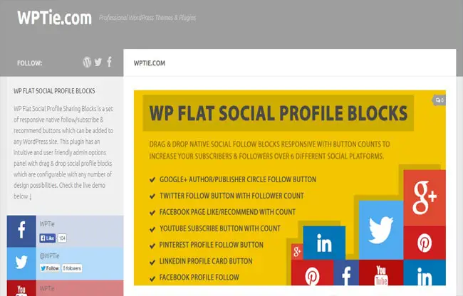 Flat Social - Intuitive and user Friendly Profile Block Plugin