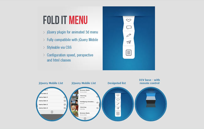 Fold - jQuery Animated 3D Navigation