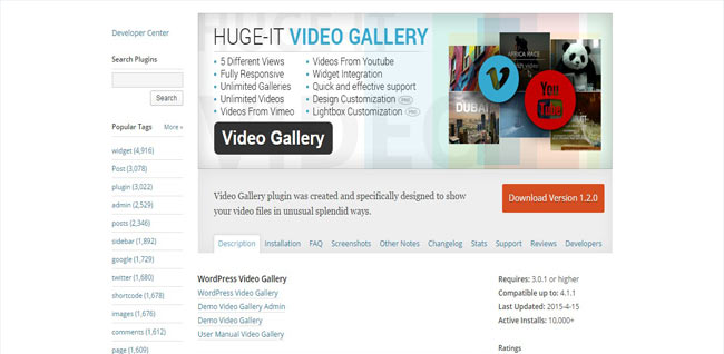 Gallery video Showcase wordPress Plugin
