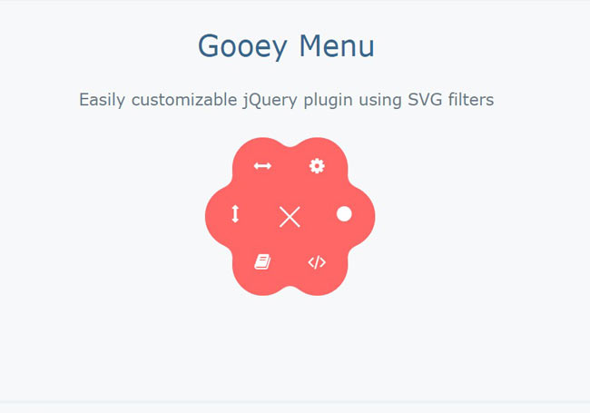 Gooey Menu - jQuery Navigation Plugin SVG
