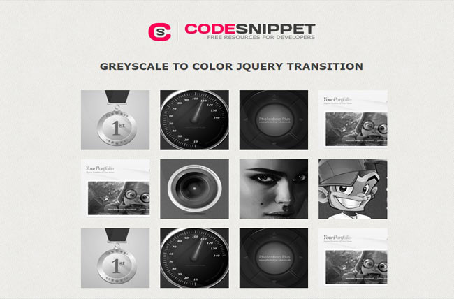 Greyscale - jQuery Color Fade Hover Effect on image