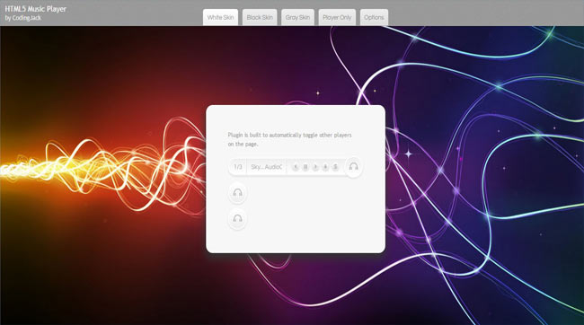 HTML5 Great Music Player for WordPress Site with 3 Skins