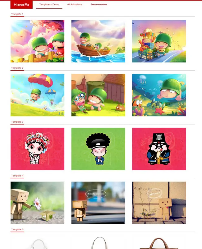 HoverEx - jQuery image hover cool animation