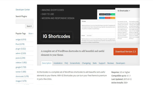 IG Shortcodes - A Complete set of Free wordPress Plugin 