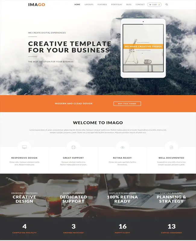 Imago – Clean & Modern HTML5 CSS3 Template