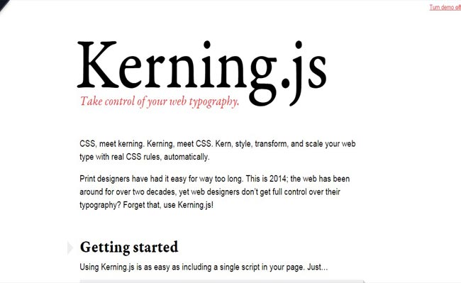 Kerning.js – Cool Text Effect web Typography Plugin