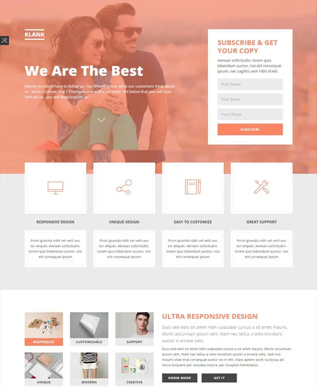 Klank - Bootstrap Landing Page Html5 Css3 Template 