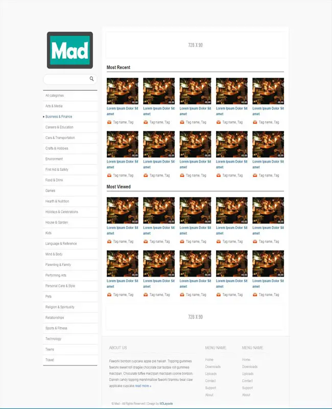Mad – Video sharing Free Responsive Website Template