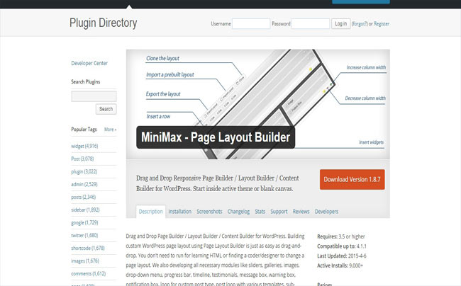 MiniMax – Free Responsive Page Layout Builder Plugin 