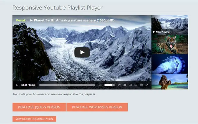 Modern Youtube Playlist Player with HTML5