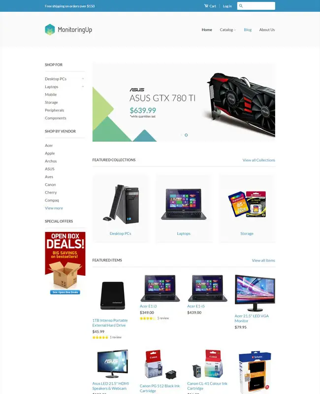 MonitorUp- Free Classic Electronics Website Template