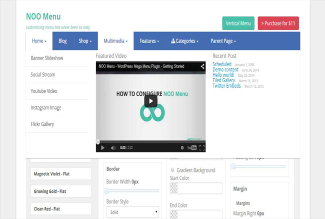 NOO Menu - Super Interactive revolutionary WordPress PLugin