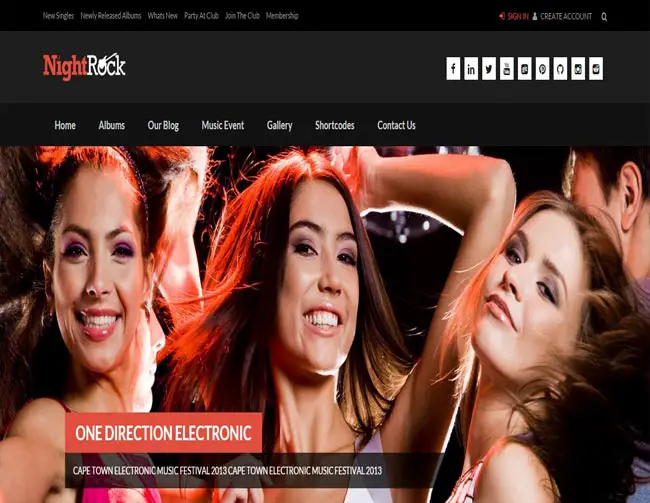 Night Rock - Dance Party HTML5 Night Club Website Template