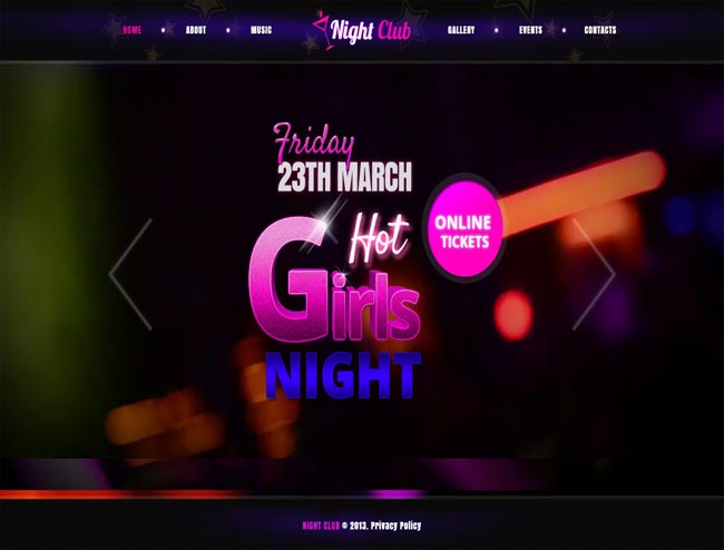 Night club - Fullscreen Video & Image Background Website Template