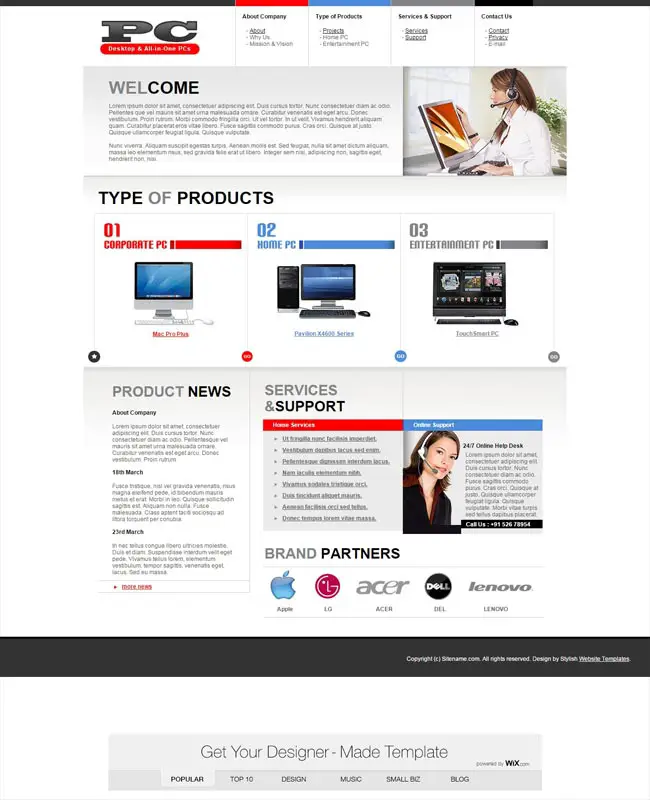PC - Free Electronics Website Template