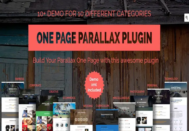 Parallax - Amazing One Page Builder WordPress Plugin
