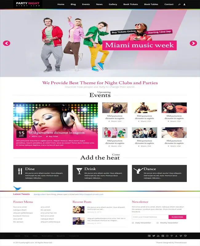 Party Night -Night Events Night Club HTML5 Website Template