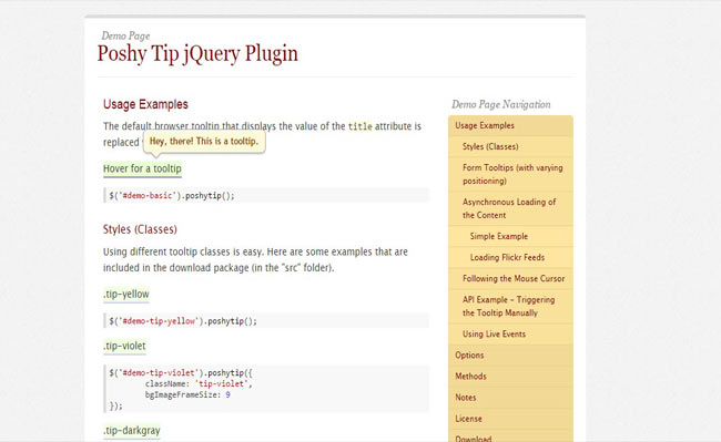 Poshy Tip - Tooltips with jQuery for Form Validation