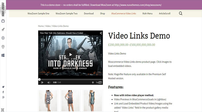 Product Embedded WooCommerce Video Links