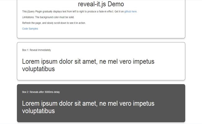 Reveal-it.js – Animated Fade-In Text Effects jQuery Plugin