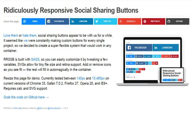 Rrssb - Ridiculously Free Responsive Social Sharing Buttons