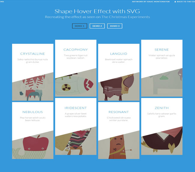 Shape Hover - jQuery img hover effect Effect with SVG