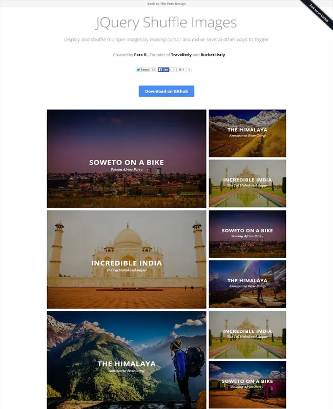 Shuffle Images - Display and shuffle multiple images with on hover