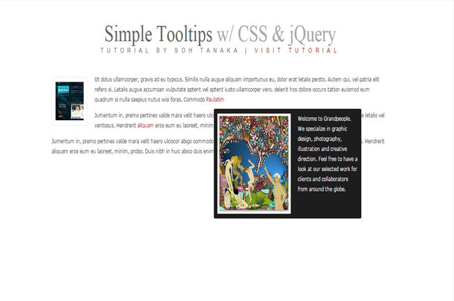 Simple Tooltip - Free simple tooltip with css3 and jQuery
