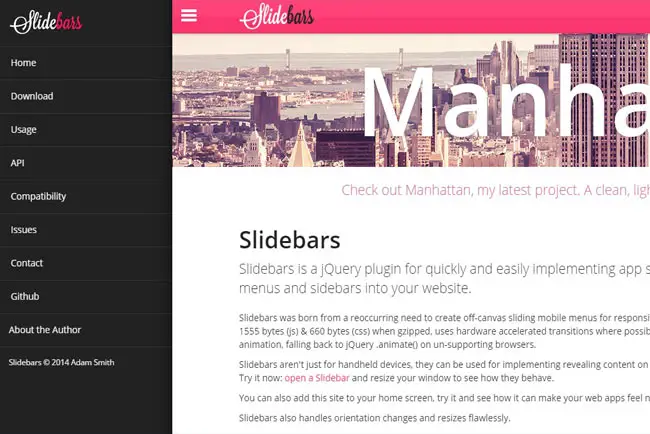 Slidebars - Off-canvas sidebar navigation
