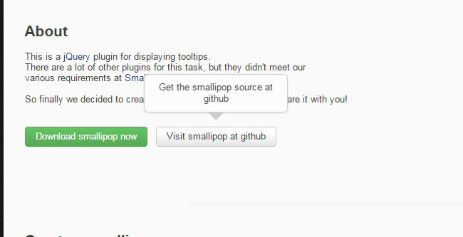 Smallipop - A versatile jQuery plugin for displaying beautiful tooltips 