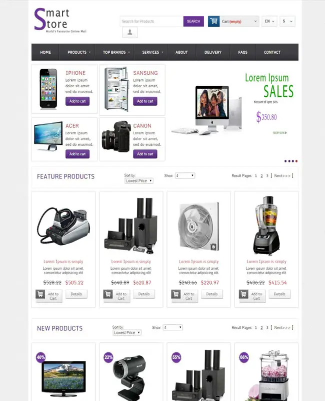 Smart Store - Favourite Electronics Ecommerce free website Template