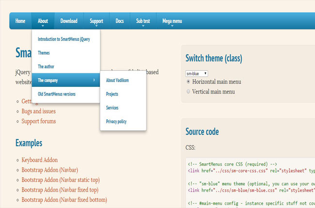 SmartMenus - Responsive Advanced Website menu Plugin