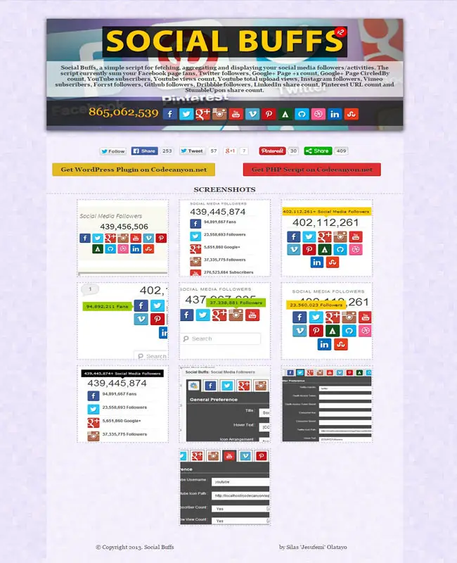 Social Buffs - Display Your Social Media Activites Plugin