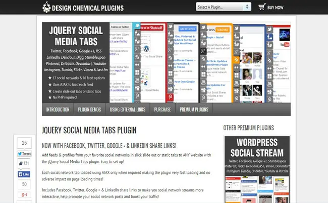 Social Media Tabs - Interactive Social share Plugin