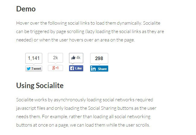 Socialite - Free Simple clean Social Sharing Plugin