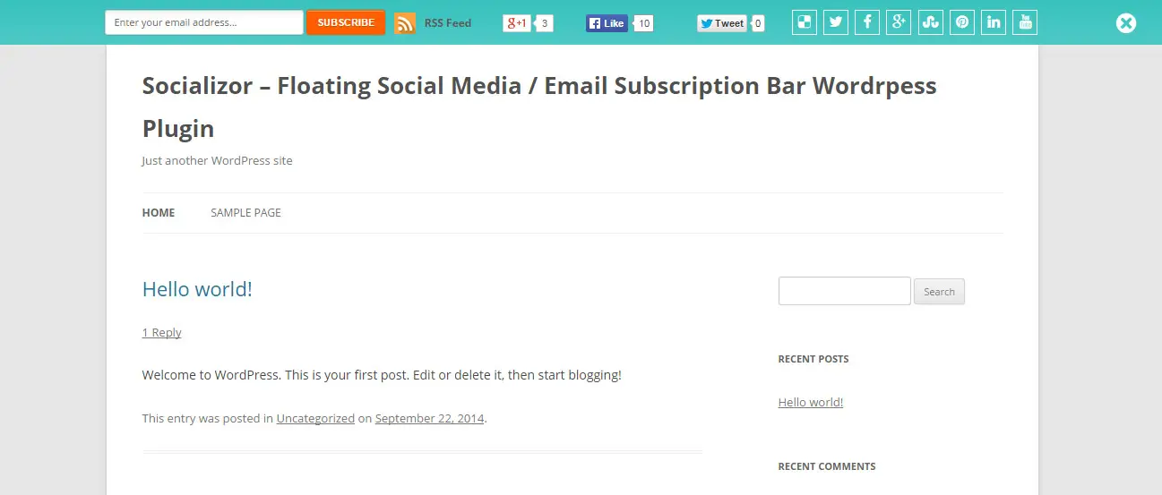 Socializor - Floating Social Media Bar WordPress