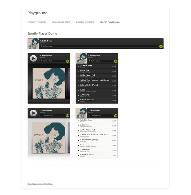 Spotify Player & Playlist Builder wordpress Plugin
