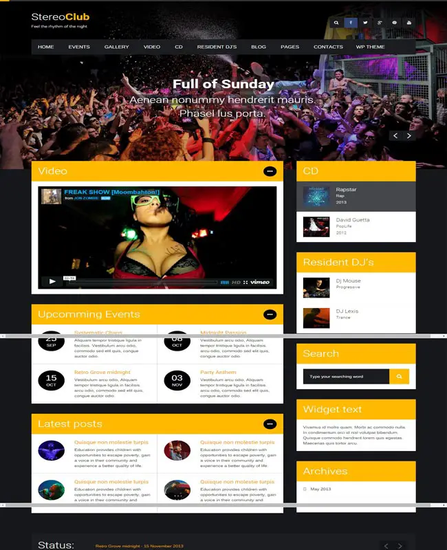 StereoClub - Responsive NightClub HTML5 Website Template