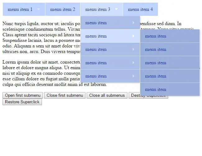 SuperClick - Smooth animation drop-down menu enhancement plugin