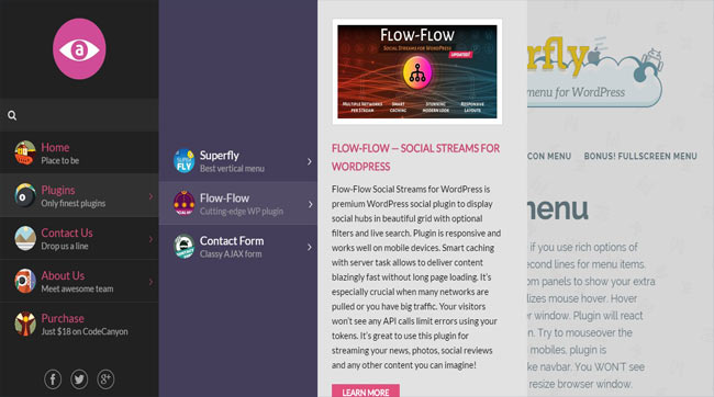 Superfly - Vertical Mega Menu for wordpress Website