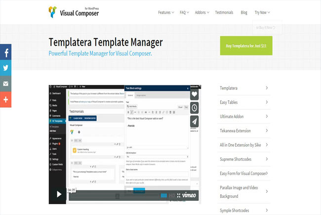 Templatera - Visual Composer Powerful Template Manager for wordPress