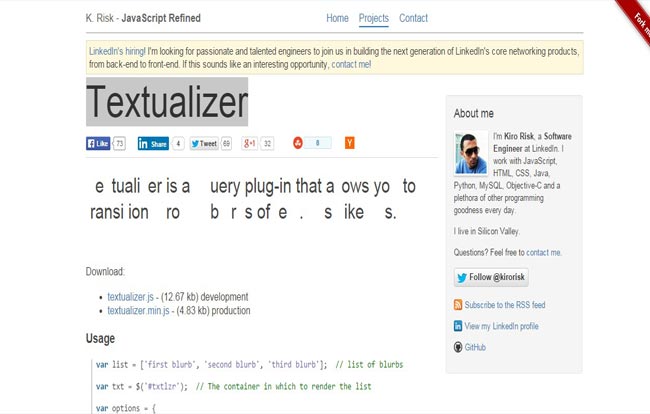Textualizer - Animated Text jQuery