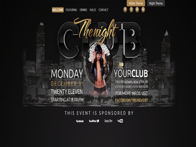 The Club - Night Show 3D Effect Night Club HTML Template
