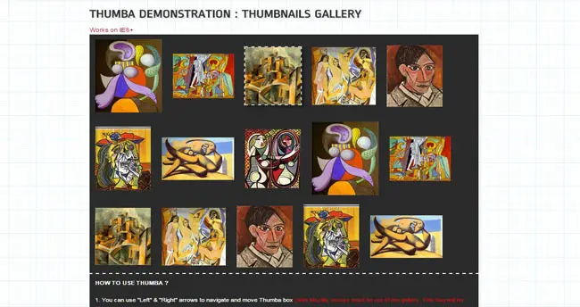 Thumba - Thumbnails Image hover jQuery Effect