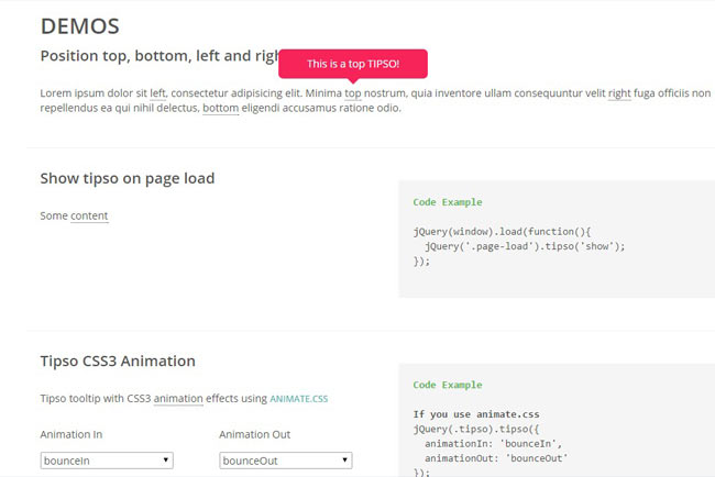 Tipso - A Lightweight Responsive jQuery Tooltip Plugin
