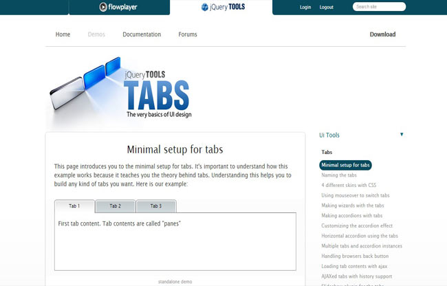 Tools Tabs - Basic jQuery Tab