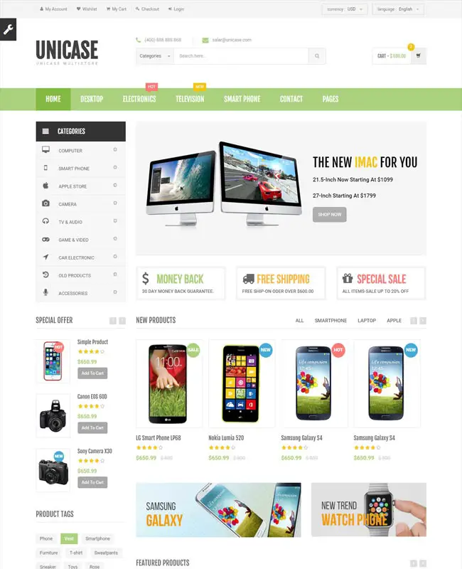 Unicase - Modern Electronics eCommerce HTML Template