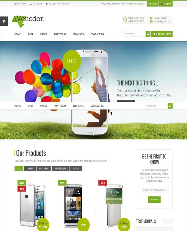 Venedor - Electronics Product Bootstrap Ecommerce HTML5 Template
