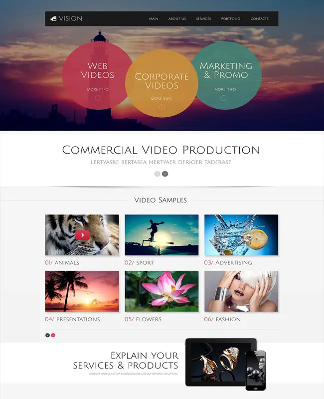 Vision - Videographer Responsive Website Template