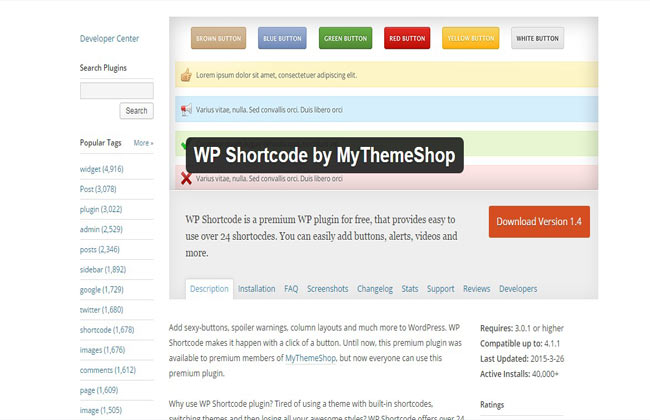 WP Shortcode - Simply use Free WordPress Plugin